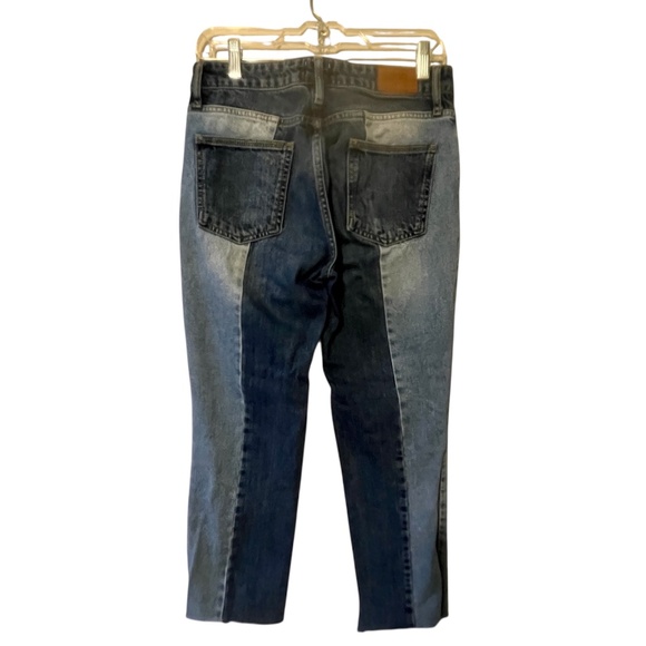 BDG Jessye Straight Leg Two Tone Jeans 100% Cotton Cropped Tag 27 - Picture 8 of 8